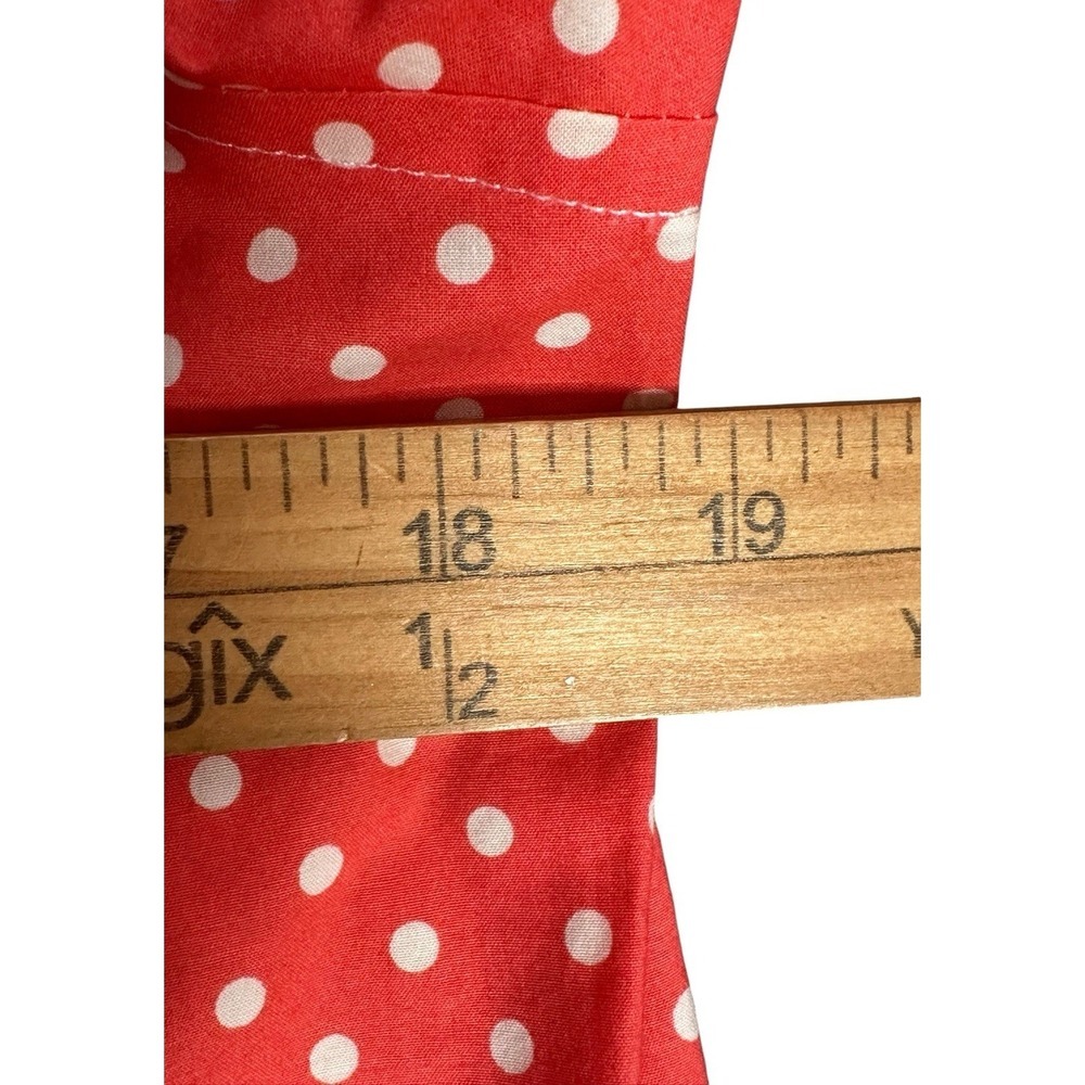 Women's Ralph Lauren Pink White Polka Dot 100% Cotton Blouse Medium - Picture 8 of 13